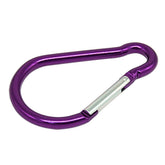 Mallofusa aluminum D-shaped carabiner buckle clip securing keys and camping gear.