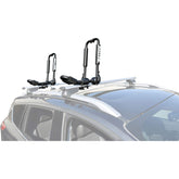 Malone FoldAway J Kayak Carrier folded neatly for compact storage and transport.