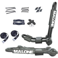 Malone FoldAway J Kayak Carrier mounted on a roof rack to fit various load bars.