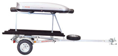 Malone MPG464-LBTB MicroSport LowBed trailer with two bunk carriers enables easy kayak transport.