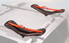 Malone SeaWing kayak carrier on roof demonstrates universal crossbar compatibility for easy mounting.