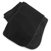 Mambe Extreme Weather Blanket in black unfurled to 58x84 inches for warm, comfortable stadium seating.