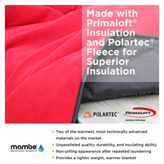 Mambe Super Extreme Blanket waterproof shell visible, windproof protection in harsh conditions
