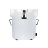 Mammoth Live Bait Bucket front view showing durable rotomolded design for field use.