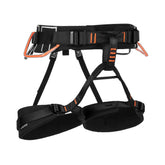 Mammut 4 Slide harness shows quick hip buckle adjustment for a secure climb