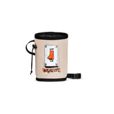 Mammut Gym Print Chalk Bag Savannah, front view, spacious main compartment for chalk.