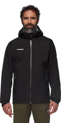Mammut Linard Guide HS Hooded Jacket back view shows streamlined mobility.