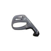 Mammut Smart 2.0 grey belay device close-up highlighting lightweight design.
