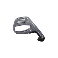 Mammut Smart 2.0 grey belay device close-up highlighting lightweight design.