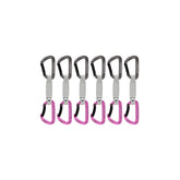 Mammut Workhorse Keylock 6-pack quickdraw in grey and pink, comfortable grip for fast clipping
