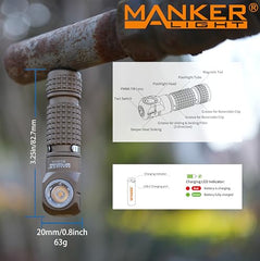 Manker E03H III clip-on demonstrates hands-free use on hats or pockets