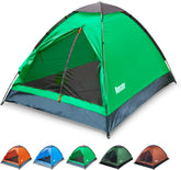 Mansader 2-person dome tent exterior showing waterproof fabric keeps gear dry