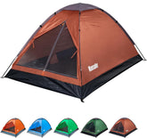 Mansader 2-person dome tent provides waterproof protection for weekend camping.