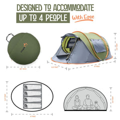 Maple99 tent interior offers ample space for 3–4 campers with sleeping bags.