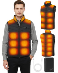Maraiss heated vest front view with even core warmth for outdoor use.