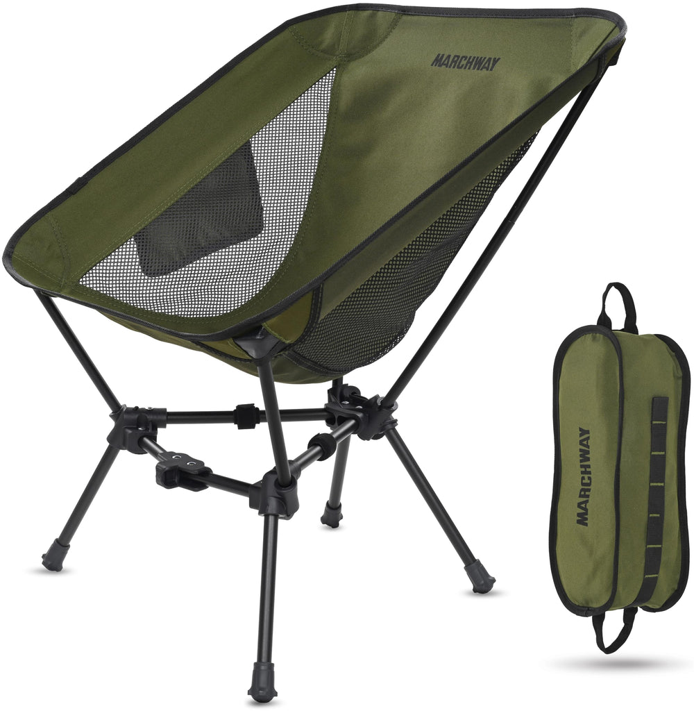 MARCHWAY lightweight folding camping chair with a stable-base for reliable outdoor seating.