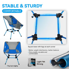 MARCHWAY ultralight chair breathable-mesh keeps you cool during use.