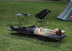MARCHWAY ultralight folding cot packed size demonstrates compact travel readiness for hikers.
