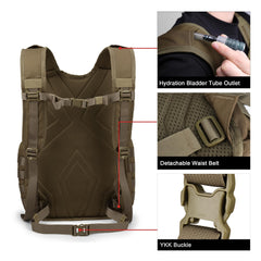 Mardingtop 25L tactical backpack expandable main compartment for gear expansion