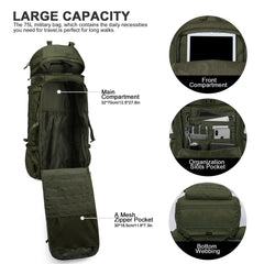 Mardingtop 75L MOLLE rain cover on pack demonstrates weather protection