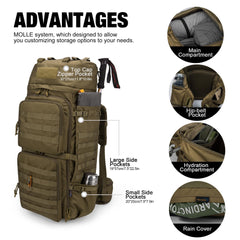 Mardingtop hydration compartment fits a 3L bladder for long outdoor days.