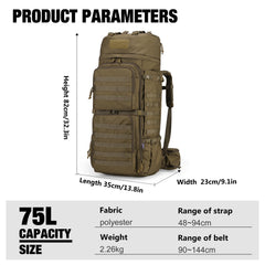Mardingtop khaki backpack shows sturdy MOLLE webbing for gear attachment.