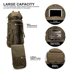 Mardingtop MOLLE system supports tents, trekking poles, and other gear.