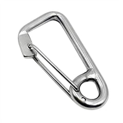 Marine City 316 stainless steel carabiner with spring-loaded gate for secure key or bottle attachment