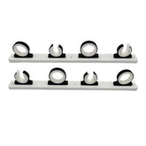Marine City 4-Rod Reel Rod Hanger with aluminum black powder coating keeps rods secure aboard boats.