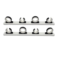 Marine City 4-Rod Reel Rod Hanger with aluminum black powder coating keeps rods secure aboard boats.