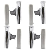MARINE CITY adjustable rod holder in aluminum for secure on-rail use.