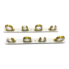 MARINE CITY bright gold 4-rod rack front view for secure storage on boats.