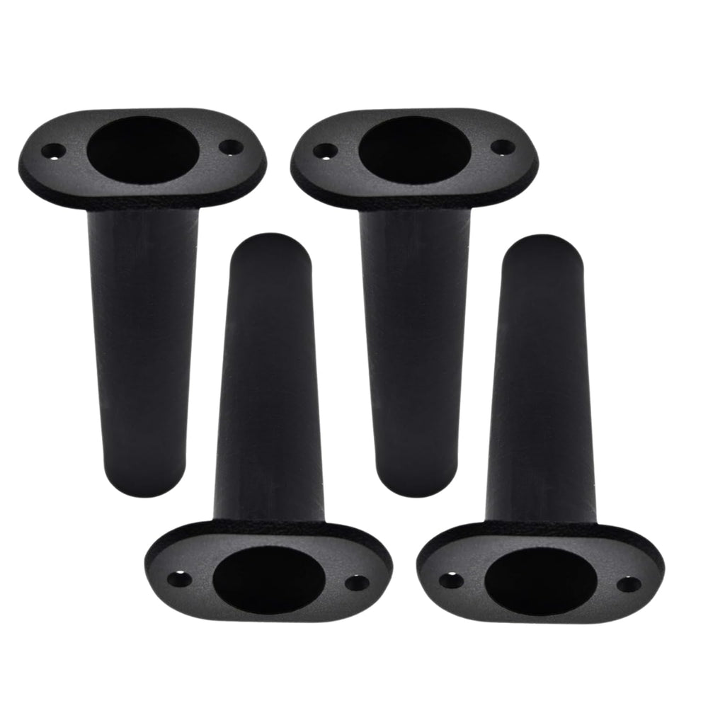 MARINE CITY flush-mount rod holder, 90-degree black, secures rods on deck.
