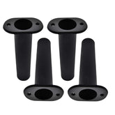 MARINE CITY flush-mount rod holder, 90-degree black, secures rods on deck.