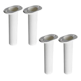 Marine City flush-mount rod holder in white keeps rods securely on deck.