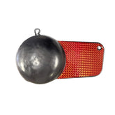 MarineNow vinyl-coated pancake downrigger cannon-ball weight with fin in 12 lb