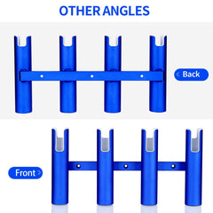 Top view of the blue 4-tube rod rack