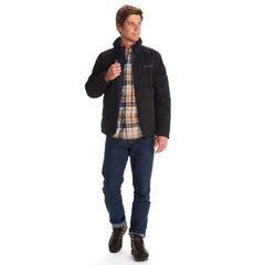 MARMOT Burdell Jacket, hood detail, black LG, adjustable warmth for variable weather