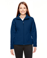 Marmot Gravity jacket front view in Arctic Navy highlighting windproof softshell protection