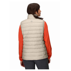 Marmot Highlander Vest Birch Bark back view highlights streamlined silhouette and layering