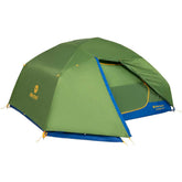 Marmot Limelight tent with vertical walls offers roomier sleeping area and headroom.