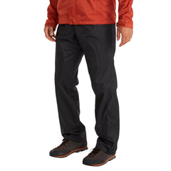 MARMOT PreCip Eco Full Zip Pant black front view shows water-repellent fabric for hiking