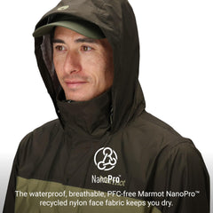 MARMOT PreCip Eco rain jacket pit zip vent enables temp regulation.