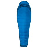 Marmot Trestles Elite Eco sleeping bag fabric close-up highlighting recycled materials and warmth.