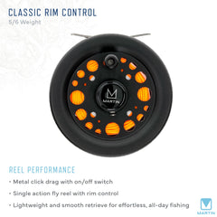 Reel mounted on a 5-6 weight fly rod