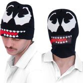 Marvel Venom intarsia beanie black with roll-down cuff - front view