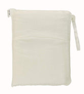 Marycrafts mulberry silk liner folded in its travel pouch for compact portability.