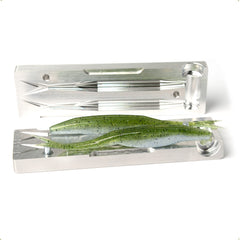 Zoom Salty Super Fluke 5in aluminium two-cavity mold - front view