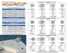 Mate Series white 15° holder, side view showing slim profile for deck space efficiency