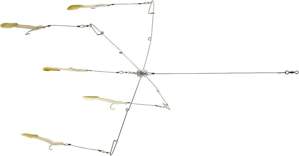 Matzuo MR2090 umbrella rig with eels for multi-bait fishing and quick setup